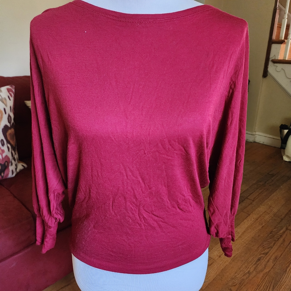 BCBGMaxAzria Burgundy Blouse